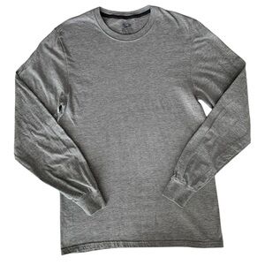 Fruit of the Loom Long Sleeve Gray Shirt Cuffed Crewneck Solid Mens Size S